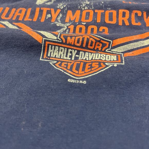 2013 Harley Davidson Tampa Bay Florida DBL Sided Size 2XL Blue Short SLV Tee - Picture 5 of 8